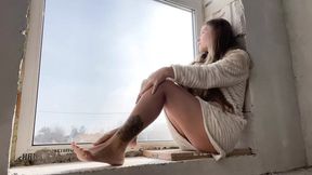 Outdoor voyeurism, enticing strangers with open intimacy