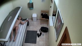 Shaved Young Tight Pussy Cought in Solarium