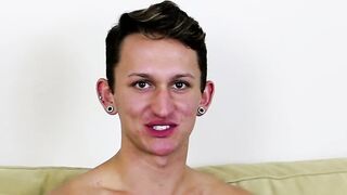 Confident and sexy twink Jessie Douglas gets a little help