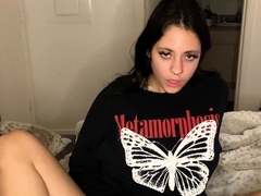 Natural brunette solo toying