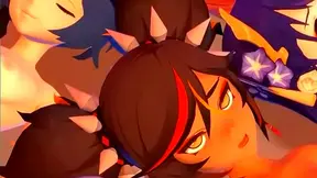 Ghost & Maid Double Blowjob Harem Contest in Anime RPG Fantasy World