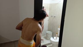 How nice it is to fuck my busty stepmother in the bathroom