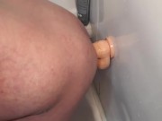 Caged orgasm from 10 inch cock