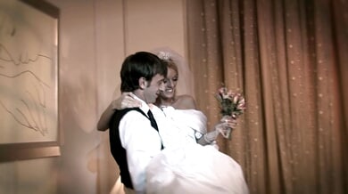 Stacey Saran cheats on her wedding day in white lace lingerie and garter