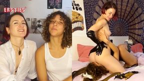 Kinky BDSM session with Flora and July - Oil and spanks