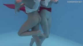 ”Marfa touches Emerald Ocean babe in the pool”