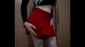 Ladybird1468 - Horny sexy femboy in miniskirt puts on a show