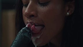 Slim ebony teen Casca, gets creampied by an alien creature