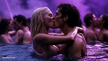 [AI-generated] Sex Rave (watch with sound) - Future Rave Erotic Party: Dancefloor Kisses, Lesbian DJs and Wet Underwater Tease