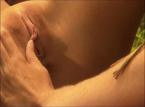 Lesbian licking session outdoor, on the waterfalls