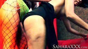 Gorgeous Sahara Knite gets dominated and licked