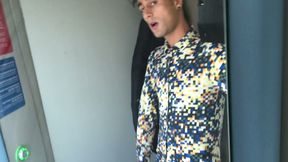 Jerk off at a Train Toilet