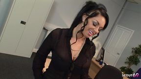 big ass and tits mature secretary kerry louise in black stockings give a fuck to older boss at work in office