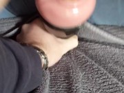 Fucking a flesh light while roommate holds it