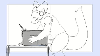 Protogen fucks a printer and cums