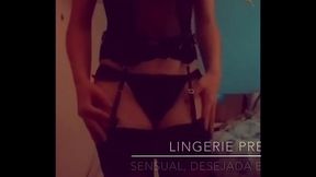 Lingerie preta, cinta liga e um corpo de dar &aacute_gua na boca