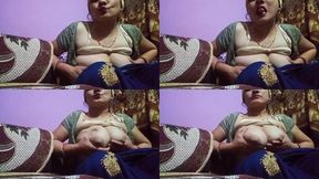 Indian Super Hot Bhabhi Massage Her Body and Her Boobs