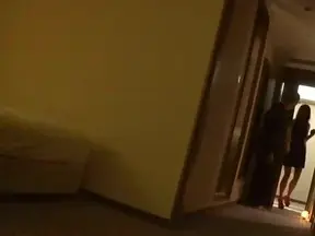 Hotel Room Window Sex Show: He Fucks Her Wildly for All Eyes