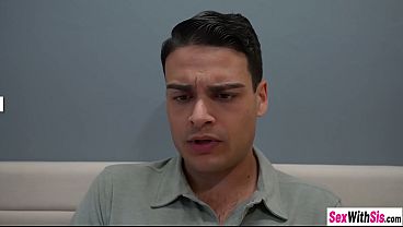 Stepsis swallows big dick while stepbro hammers her in hardcore cowgirl