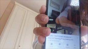 pervert step son! has to punish you, because you have the habit of spying on me while I'_m naked. I will sit on your penis and on your face and make the stink