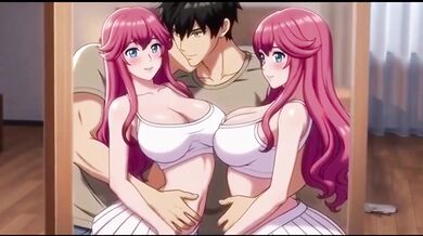 creamy mirror fuck with her giant tits bouncing