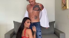 Trans hot in red bikini