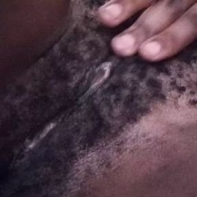 Fancyclit moaning and fingering her nice hairy pussy