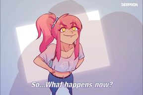 The Artist Migration - Pink haired cartoon girl dreams of rough sex gangbang and facials