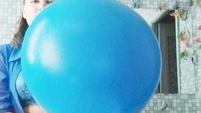 poping blue ballons