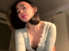 Cute asian chick hot solo masturbation