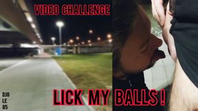 Public video challenge - balls licking