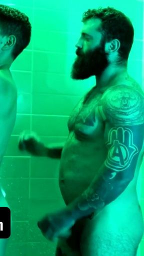 Epic moment from &quot;DadCreep - Muscular Bear Stepdad Bangs His Hot Stepson In The Shower - Alex Montenegro, Markus Kage&quot;