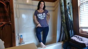 wet tub jeans and shirt ripping milf joi