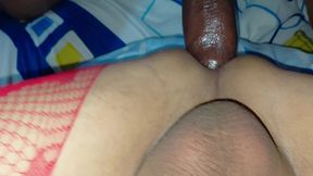 cuban stud with 10 inches cock fucking a sexy crossdresser in red lingerie. then he has her ride his big cock and spills all his cum over her. p 2