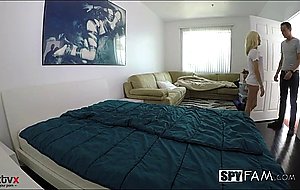 Cheering up my sweet blonde stepsister with a cumshot after her boyfriend cheated on her! -