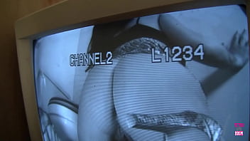 Busty brunette Jenna jerks off a cock with both hands like a real pro