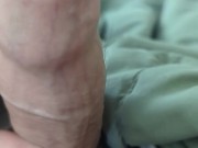 Pre cum dripping from my rock hard cock slow jerk tease