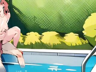 College students gangbang at Sauna, pool, hotel room, cartoon Hentai Animation