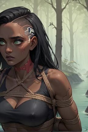 In an Dark-hued Forest, a Cyberpunk Gargle Devours a Penis