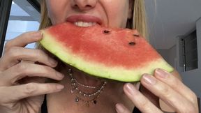 Eating watermelons