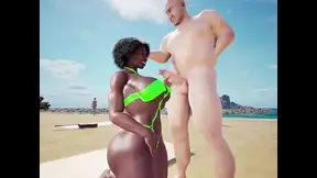 Thicc Brazilian bombshell gives black man a deepthroat BJ