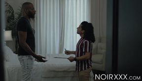 I slide my big black cock into wavy haired Armond Rizzos delicious ass