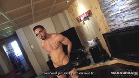 MASKURBATE - Bearded Professor Zack Lemec Strokes That Big Cock On Camera