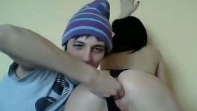 Sexy teen cutie didn't mind sucking a dick of her boyfriend on webcam