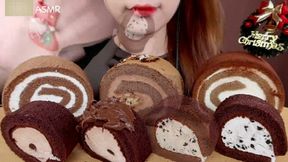 Asian Princess Yani ASMR Chocolate Feast Pt 3 Milk Chocolate rolls LOVERS Food Porn Fetish Chewing Licks Noisy Swallowing Close-Up No Talking tight Red Lips