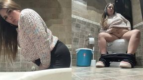 Female desperation for the bathroom