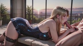 Blue Latex Siren Moans