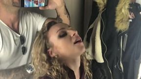Teen cutie Emily gets sloppy wet blowjobs and nasty bedroom banging in dressing room