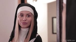 Sexy nun fucks the sins out of lucky cock - Karups