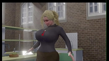 3D Solo Blonde POV Huge Boobs Scientist Breast Expansion w/ Sound added